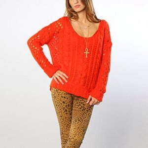 Free People Fluff Wildfire Sheer Pullover Sweater Feminine Casual Boho